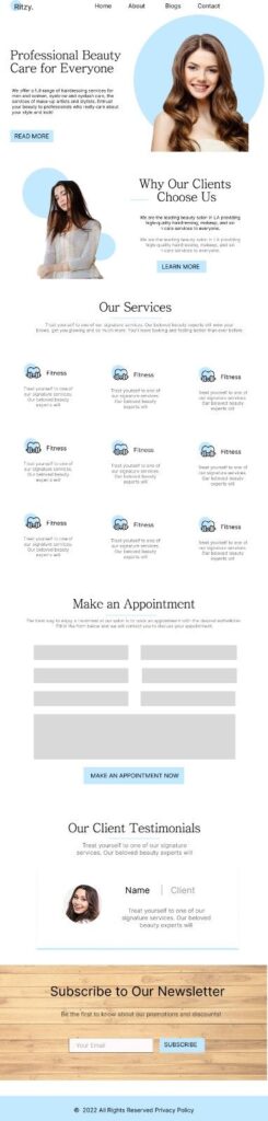 image consultant landing page