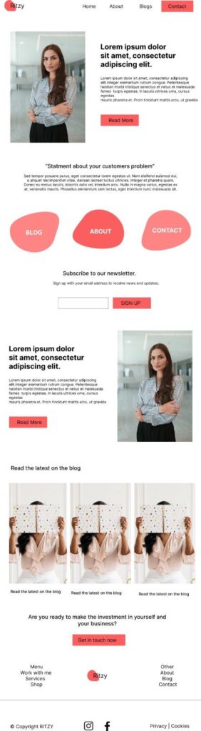 image consultant landing page