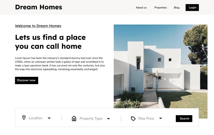 Modern Hero Section for Real Estate Websites