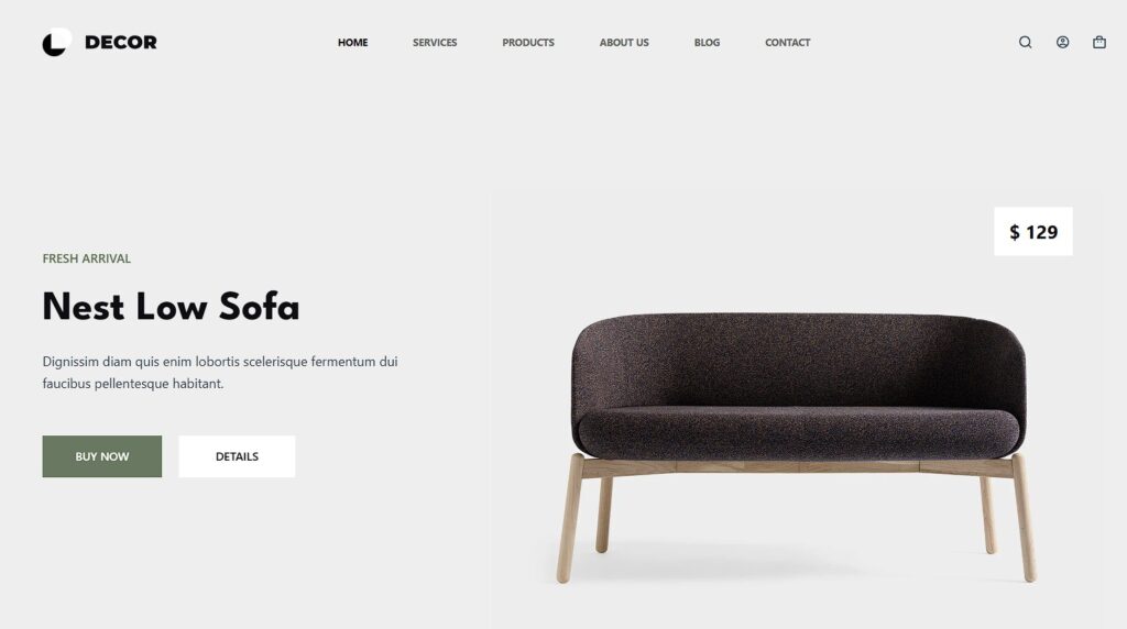 ecommerce website home decor